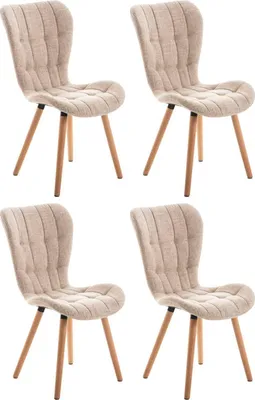 Immagine prodotto di set di 4 sedie da pranzo - Sedie imbottite - Ottimo comfort di seduta | Colore: crema