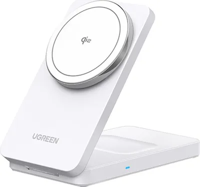 Immagine prodotto di Caricabatterie induttivo Ugreen W706 15W 2W1 (bianco)