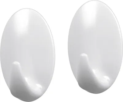 Produktbild von Hafthaken Jumbo, 2er Set, oval, ABS wei