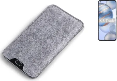 Produktbild von K-S-Trade Filz Handyhülle kompatibel mit Huawei Honor 30 Schutzhülle Filztasche Filz Tasche Case Sleeve Handy Hülle Filzhülle grau