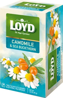 Zdjęcie produktu dla Herbatka owocowo - ziołowa Loyd Rumianek z Rokitnikiem 20 torebek