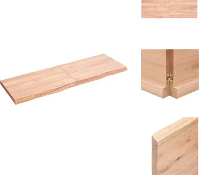 Produktbild von vidaXL Wandregal Hellbraun 120x40x(2-4) cm Massivholz Eiche Behandelt -  Wandregale