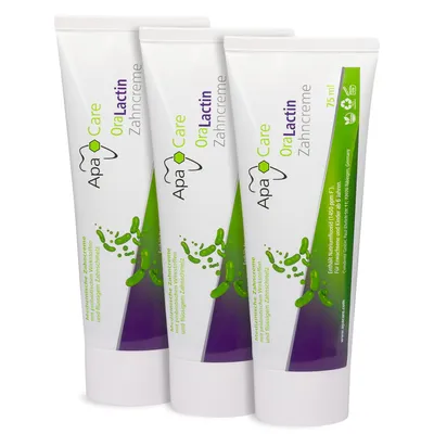 Produktbild von ApaCare OraLactin Mundflora Zahncreme 3x75ml mit flüssigem Zahnschmelz