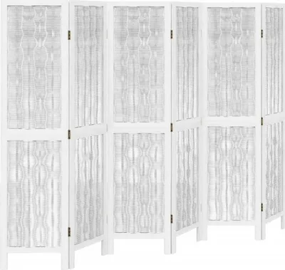 Immagine prodotto di Divisorio Ambienti 6Pannelli Bianco Legno Massello di Paulownia