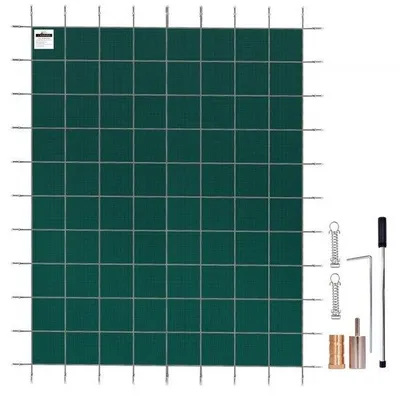 Zdjęcie produktu dla Prostokątna siatka ochronna na basen - zielona - zimowa na zewnątrz - 14x26 FT