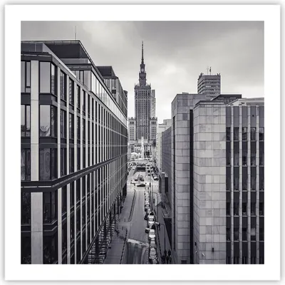 Produktbild von Poster - Poster ohne Rahmen - Warschau Palast Kultur - 60x60 cm - Wand Bild - Wanddeko - Wandbilder - Kunstposter - Wandposter - Bilder - Kunstdruck - Wanddekoration - Wandbild - P2XAC60x60-4382