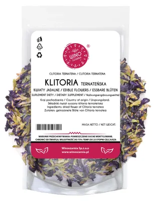 Zdjęcie produktu dla Kwiaty Jadalne Kwiat Klitoria Ternateńska - 50g