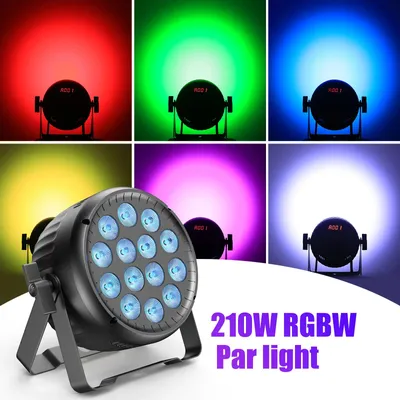 Produktbild von LED PAR Scheinwerfer - 210W RGBW DMX512 Bühnenlicht - 14x15W LEDs - 4/8 Kanäle - Für DJ, Party, Hochzeit - EU Stecker 4er Set