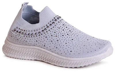 Produktbild von topschuhe24 2492 Damen Plateau Sneaker Glitzer Light Slipper , Farbe:Grau, Größe:38 EU