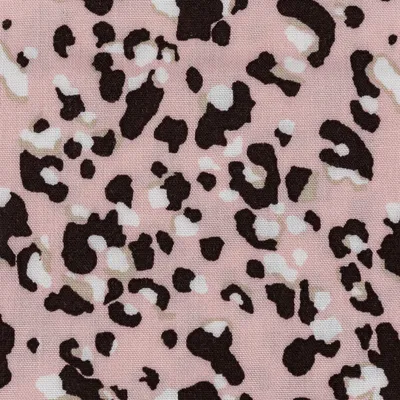 Produktbild von Viskosestoff Meterware Chally Leopardenmuster rosa braun 1,4m