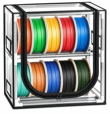 Filament-Aufbewahrungsbox, 2 Ebenen, für 10–12 Rollen, staubdicht
