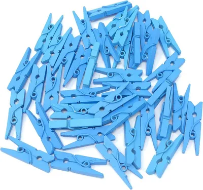 Produktbild von Jumada's - Premium - Blau Kleine Mini-Holzklammern - 20 STÜCK - Blau - Klammern - Fotoklammern