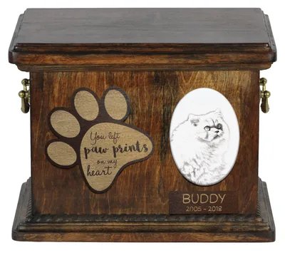 Produktbild von Himalayakatze - Eine Urne für die Asche einer Katze, eine Urne für eine Katze mit Foto, eine personalisierte Katzenasche-Box der Marke Art-Dog.