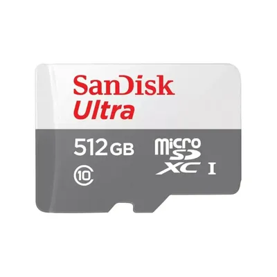 Immagine prodotto di SanDisk Ultra, 512 GB, MicroSDXC, Classe 10, UHS-I, 100 MB/s, Bianco, Grigio