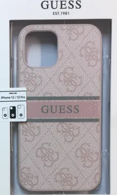 Produktbild von Guess Hard Case 4G Stripe für iPhone 12 Pro 6,1" rosa pink Cover Schutzhülle