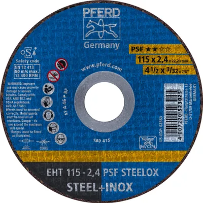 Produktbild von PFERD EHT 115-2,4 PSF STEELOX, Stahl, Edelstahl, PFERD, 11,5 cm, 13300 RPM, 25 Stück(e)