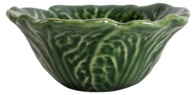 Schale in Kohlform aus Steingut, grün, 11 cm