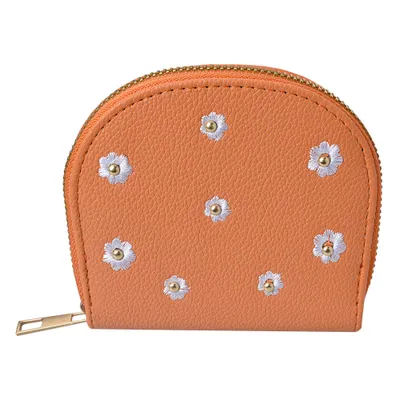 Produktbild von Clayre & Eef Brieftasche 12x9 cm Braun Kunstleder Blumen