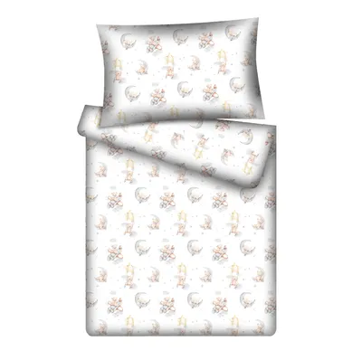Produktbild von KiGATEX Kinderbettwäsche 100x135 "Teddy Vario" – 2-teilig mit Reißverschluss – 100?% Baumwolle – Decke + Kissen – weich & atmungsaktiv – waschbar