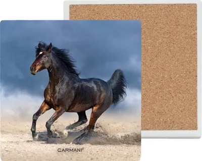 Produktbild von Quadratisches Keramik-Platzset - Pferde (CARMANI)
