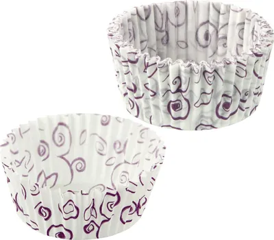 Image de Lot de 50 moules à muffins en papier motif fleur violette 7 cm Zenker Smart Pastry