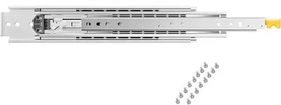 Imagen del producto de Kit de guías deslizantes, 508 mm, con tornillos, 1 unidad, capacidad de carga de 226,8 kg, montaje lateral con rótula y cierre
