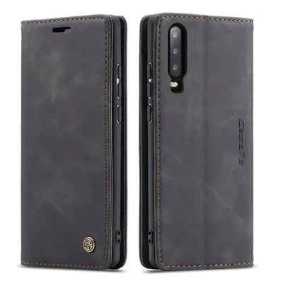 Immagine prodotto di Custodia Huawei P30, Custodia retrò in Finto cuoio, tasche per carte, chiusura magnetica, custodia con funzione stand per Huawei P30 nero