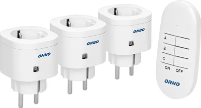 Produktbild von Set Funk-Ministeckdosen mit Fernbedienung 3+1 OR-GB-438(GS) Schuko