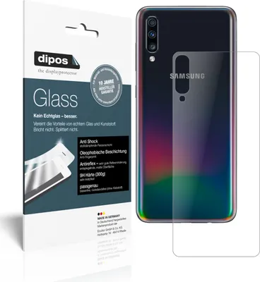 Produktbild von 2x Schutzfolie für Samsung Galaxy A70s Rückseite matt - Anti-Shock 9H Folie dipos Glass Kunststoffglas