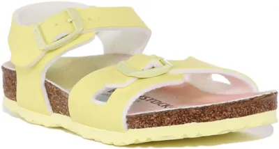Produktbild von Birkenstock Rio K der Riemchen Metallisch SteSandale Rosa – undefined / Gelb