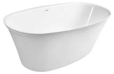 Productafbeelding van Polysan FLORINA, vrijstaande badkuip van gietmarmer, 170x80x61 cm, wit