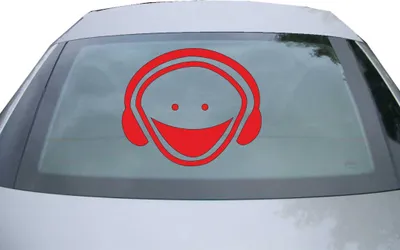 Produktbild von Indigos UG - Aufkleber Heckscheibe & Motorklappe DE2198 - rot - 600x507 mm - Music - Auto Scheiben Fenster Heckklappe Tuning Racing JDM - Die cut