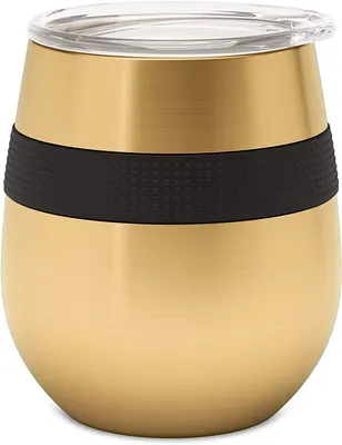 Isolierbecher 230 ml Gold – Edelstahl Reisebecher mit Deckel
