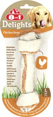 Produktbild von 8in1 Delights Kauknochen L, Snacks, Hund, Adult, Huhn, 85 g
