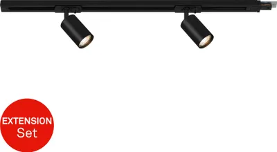 Immagine prodotto di Sistema di binari Briloner Rail, set di prolunga, 2x punti GU10, nero