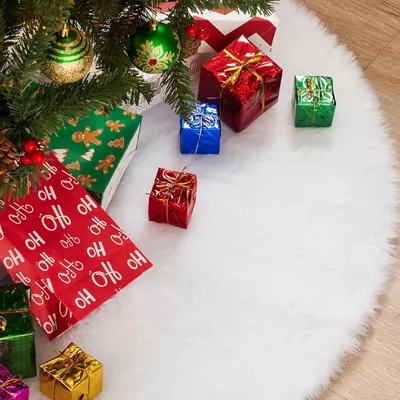 Produktbild von Weihnachtsbaumrock – Kurzer, künstlicher Fellbesatz – 90 cm