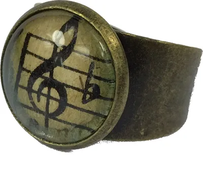 Produktbild von Violinschlüssel Ring Miniblings Beethoven Cabochon Noten Note Musik Bronze