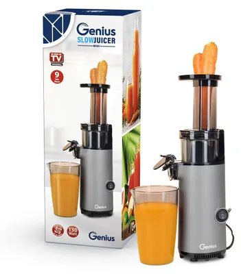 Slow Juicer Mini, Kaltentsafter, 130 W, 600 ml, Schwarz/Silber