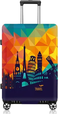 Imagen del producto de Funda elástica para maleta, tamaño XL, de 45 a 81 cm, lavable, con cremallera, ideal para maletas de viaje