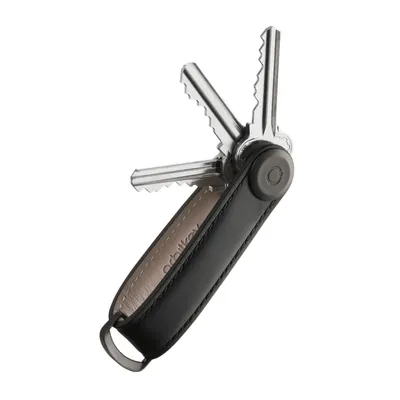 Immagine prodotto di Orbitkey - Organizzatore di chiavi in pelle - Nero con cuciture nere