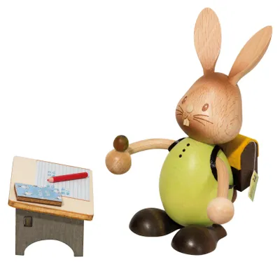 Produktbild von Drechslerei Kuhnert - Dekofigur aus Holz - Stupsi als Bummelschüler - ca. 12cm
