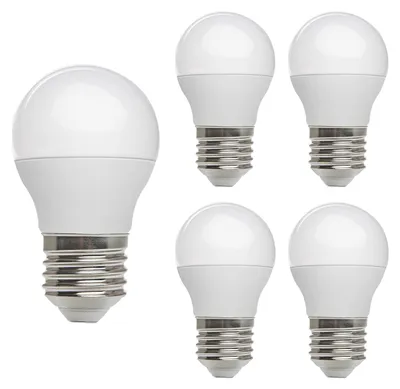 Productafbeelding van Kobi LED Kogellamp P45 E27 Helder - 6W 470lm 6000K - Koudwit - Vervangt 60W - 5 stuks