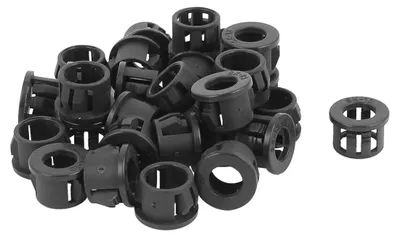 30 Stück 13 mm Kabeldurchführungstülle, schwarz, Kunststoff