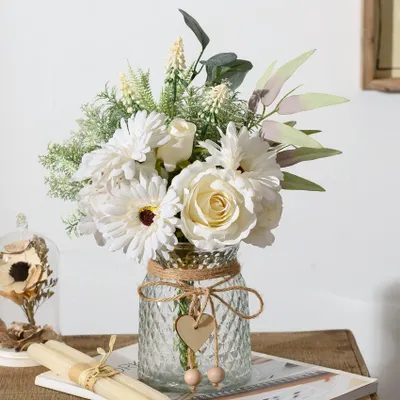Immagine prodotto di Fiori artificiali in vaso per la decorazione d'interni