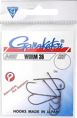 Produktbild von Gamakatsu Worm 36 Hook - Angelhaken, Größe/Packungsinhalt:Gr. 6 - 6 Stück