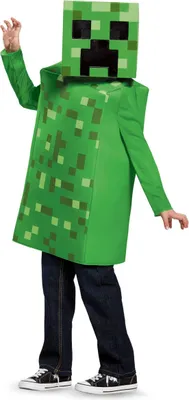 Produktbild von Schlingpflanze Wet Minecraft™-Kostüm für Kinder Videospielfigur grün-schwarz 10-12 Jahre (137-149 cm)