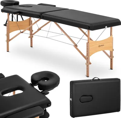Immagine prodotto di Lettino da massaggio pieghevole Expondo physa - 2 zone - 185 x 70 x 62 - 86 cm - 220 kg - nero