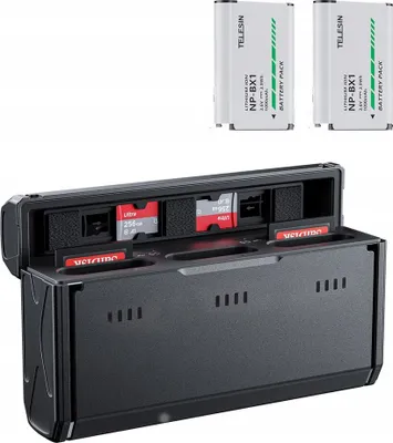 Zdjęcie produktu dla ŁADOWARKA USB TYPE-C + 2x Akumulator Bateria typ SONY NP-BX1 NPBX1 TELESIN / CMR-001