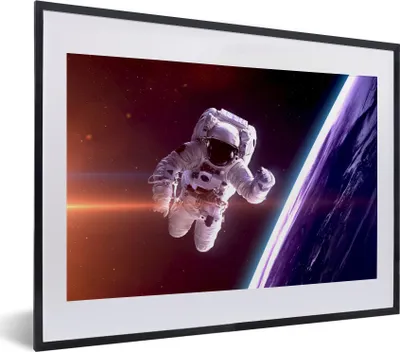 Produktbild von MuchoWow® Gerahmtes Poster Weltraum - NASA - Erde - Jungen - Kinder - Kinder 40x30 cm - Poster mit Schwarzem Bilderrahmen Wandposter Rahmen Foto Bilder - Bilderrahmen - Poster im Rahmen