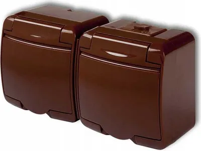 Produktbild von JUNIOR Doppelsteckdose mit Erdung 2x(2P+Z) braun